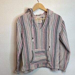 Beach by Exist Striped Surfer/Beach Hoodie 100% Cotton Medium